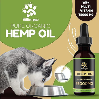 Hemp Oil for Dogs and Cats - Hemp Oil Drops with Omega Fatty Acids - Hip and Joint Support