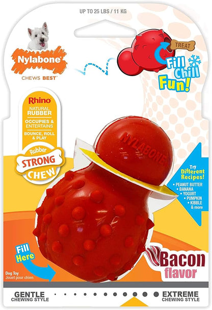 Nylabone Strong Chew Cone Stuffable Chew Toy for Dogs, Bacon Flavored Fillable Treat Toy, Small/Regular - Up to 25 Ibs. (1 Count)