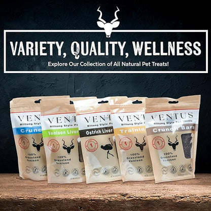 Biltong Style Venison Jerky Crunch Stix for Pets, Ultra Premium Single Ingredient All Natural Air Dried Dog Jerky Sticks, 8 oz