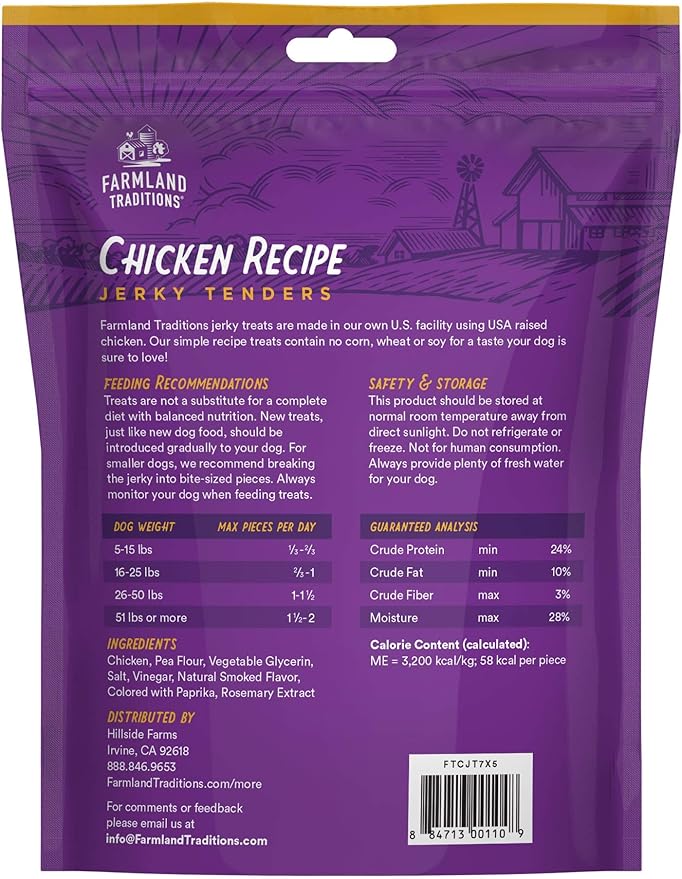 Farmland Traditions Chicken Recipe Jerky Tenders for Dogs 16 oz.