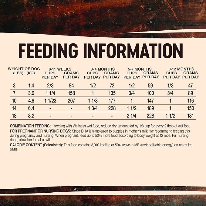 Wellness Natural Pet Food CORE Grain-Free High-Protein Small Breed Dry Dog Food, Natural Ingredients, Made in USA with Real Meat (Puppy, Turkey, 4-Pound Bag)