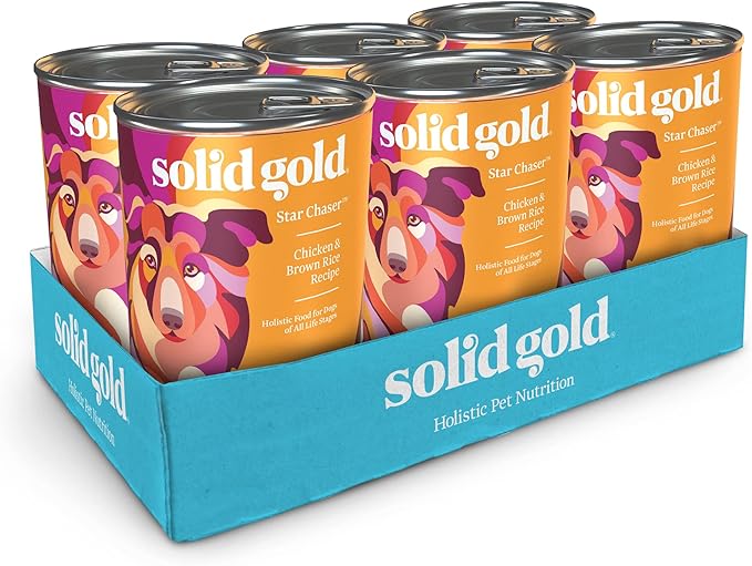 Solid Gold Canned Dog Food for Adult & Senior Dogs - Made with Real Chicken and Whole Grains - Star Chaser High Calorie Wet Dog Food for Healthy Digestion and Immune Support…