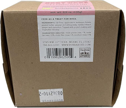 Bubba Rose Biscuit Company: Pink Dog Birthday Baby Cake - Crunchy Biscuit Texture - Natural Gourmet Dog Treat - Dog Cake - 3 inch 1 Count - Made in The USA
