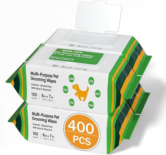 400 Unscented Dog Wipes for Paws and Butt Large Thick Puppy Wipes for Dogs Face and Body Dog Wipes Cleaning Deodorizing Cat Wipes Cleaning Fur and Butt Big Doggie Wipes Doggy Wipes Bum Dog Ear Wipes