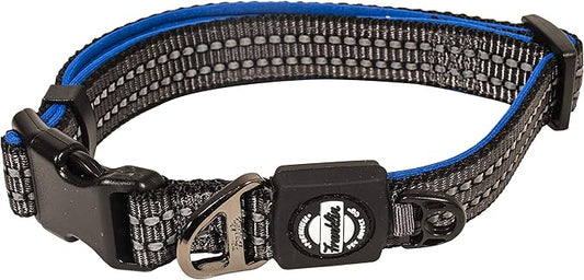 Nylon Dog Collar – Reflective – Franklin Pet Supply Co™ – Comfort Fit – Neoprene – Adjustable – Small – Blue
