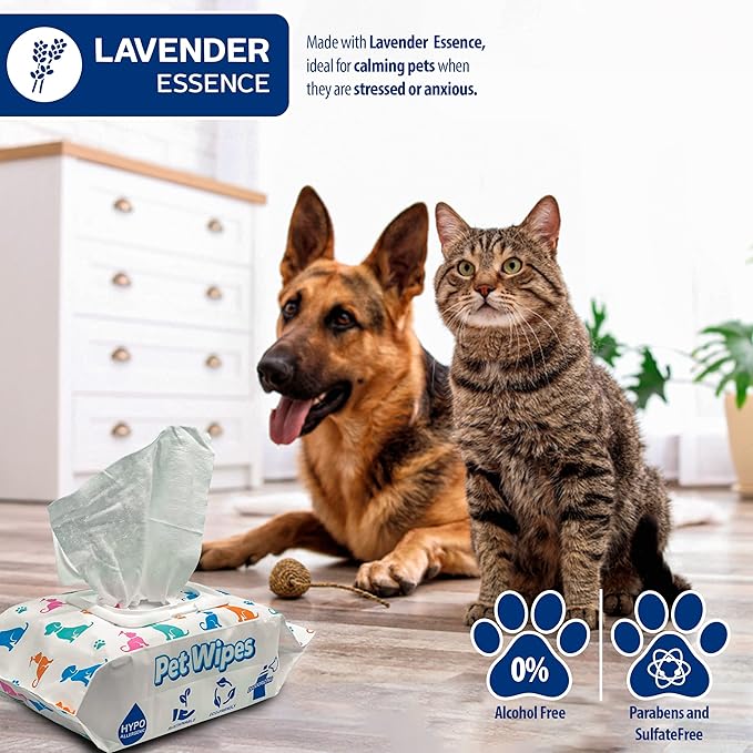 100 Gentle Puppy Wipes for Butt and Paws - Hypoallergenic, Easy to Use for Dog and Cat Cleaning and Deodorizing - Wet Grooming Wipes to Sanitize your Pet's Toys
