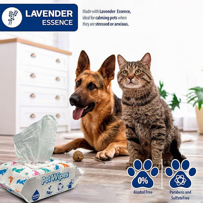 100 Gentle Puppy Wipes for Butt and Paws - Hypoallergenic, Easy to Use for Dog and Cat Cleaning and Deodorizing - Wet Grooming Wipes to Sanitize your Pet's Toys