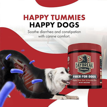 Fiber for Dogs Psyllium Husk, Beet Root, Dandelion Root, and Prebiotics to Aid in Relief from Diarrhea, Constipation, Anal Gland Issues, and Scoots