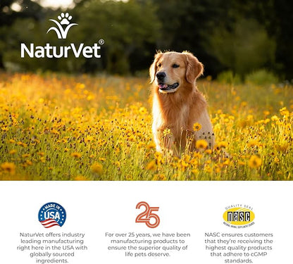 NaturVet Aller-911 Calming Aid & Allergy Aid Dog Supplement – Helps Reduce Stress, Minimize Seasonal Allergy Symptoms, Tension, Excessive Scratching - Includes Melatonin – 30 Ct.