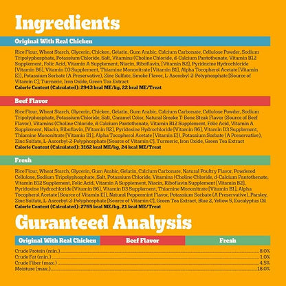 Pedigree Dentastix Toy & Small Breed, Original, Beef Flavor & Fresh Variety Pack, 2.36 lb. Pack