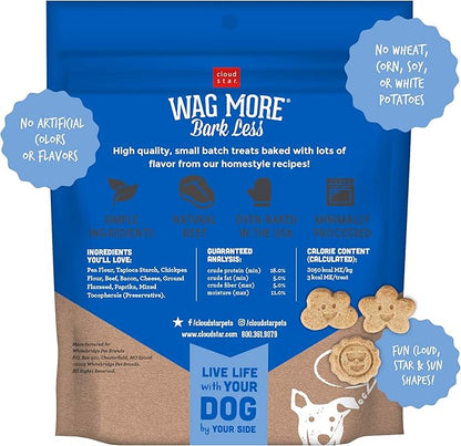 Cloud Star Wag More Bark Less Grain Free Mini Biscuits, Bite Sized Crunchy Dog Treats, 7oz Bag, Model Number: 72906