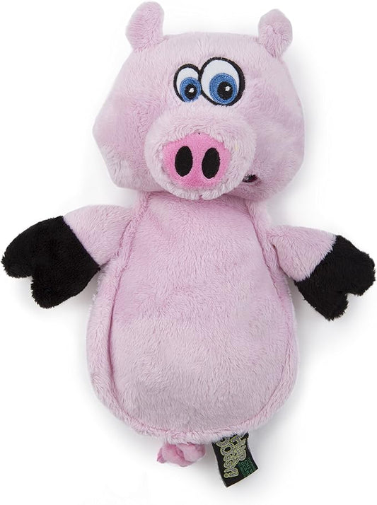 Hear Doggy Flatties with Chew Guard Technology Dog Toy, Pig (770301) Large