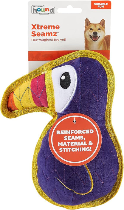 Outward Hound Xtreme Seamz Toucan Squeaky Durable Dog Toy