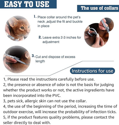 Flea and Tick Collar for Large Dog, Prevention and Control of Pests on Dogs, Safe Natural Ingredients Protection, Waterproof, Free Flea Drop and Comb, 27.5 inch, 2-Pack