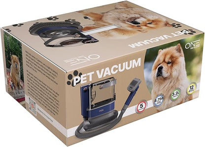 ONE Products Low Noise Dog Hair Vacuum & Dog Grooming Kit with 3.2L Large Capacity for Shedding Grooming Hair, Quiet Pet Grooming Tools, 5 Replaceable Heads, and 4 Combs