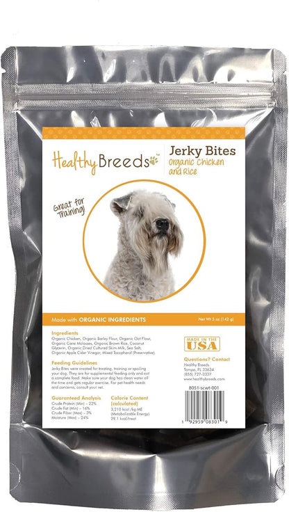 Healthy Breeds Soft Coated Wheaten Terrier Jerky Bites Chicken & Rice Recipe Dog Treats 5 oz