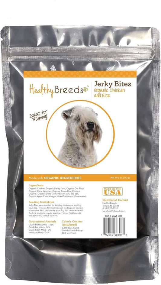 Healthy Breeds Soft Coated Wheaten Terrier Jerky Bites Chicken & Rice Recipe Dog Treats 5 oz
