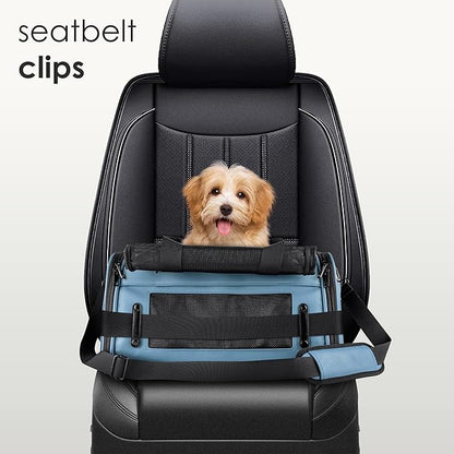 TSA Airline Approved PU Leather Luxury Pet Carrier - Size XS/S - for Small Dogs and Cats