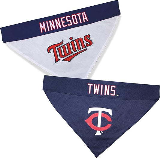Pets First TWN-3217-L-XL MLB Minnesota Twins Reversible Pet Bandana, Large/X-Large, MLB Team Color
