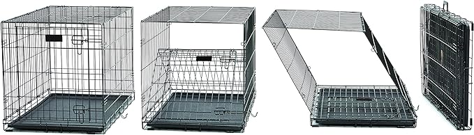 MidWest Homes for Pets Ultima Pro Series 30' Dog Crate | Extra-Strong Double Door Folding Metal Dog Crate w/Divider Panel, Floor Protecting 'Roller Feet' & Leak-Proof Plastic Pan