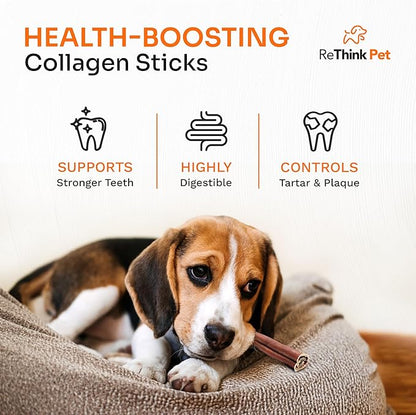 Premium Collagen Sticks for Dogs - 2pcs Natural Dog Chew Sticks & Treats for Skin & Coat