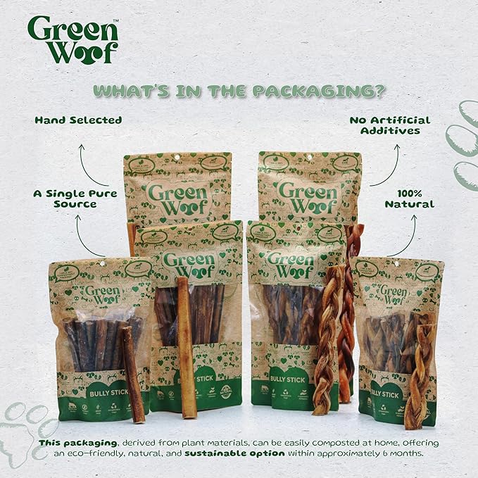 Braided Bully Sticks (12 Inch), Easily Digestible 100% Pure Beef Treats, Pasture-Raised, Organic, Grain-Free, Durable and Long-Lasting Chews for Medium & Large Dogs (Large, 10, Count)