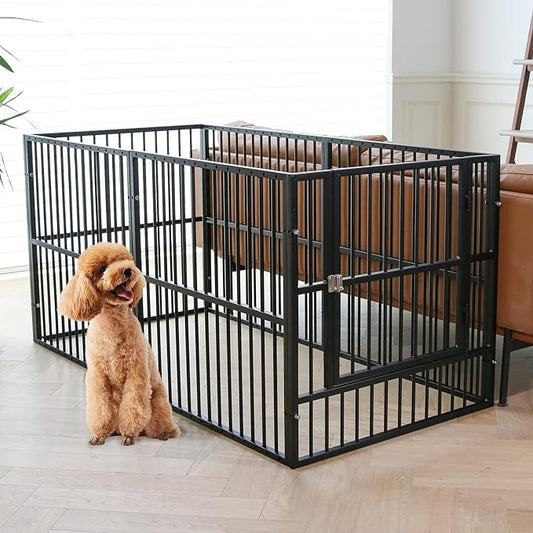 Dog Playpen 31.5" Height Puppy Pen,Heavy duty 31"- 63" Inch Extendable, Safe and Sturdy dog pens, Easy Assemble for Outdoor Indoor pet playpen