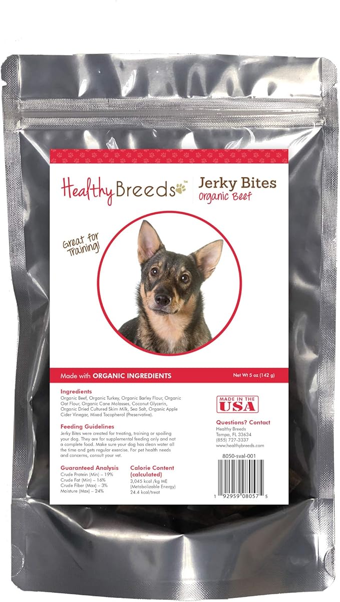 Healthy Breeds Swedish Vallhund Jerky Bites Beef Recipe Dog Treats 5 oz