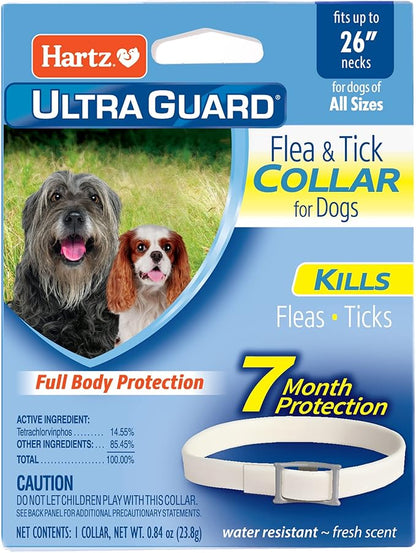 Hartz UltraGuard Flea & Tick Collar for Dogs and Puppies - 26" Neck, 7 Month Protection
