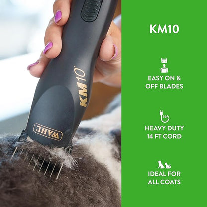 Wahl Professional Animal KM10 2-Speed Brushless Motor Pet, Dog, and Horse Clipper Kit - Black