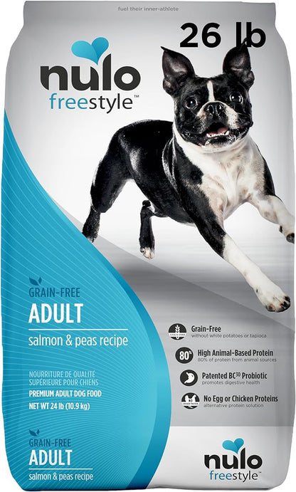 Nulo Freestyle Adult Dog Food, Premium All Natural Grain-Free Dry Small Kibble Dog Food, with BC30 Probiotic for Healthy Digestion, and High Animal-Based Protein with no Chicken or Egg Alternatives