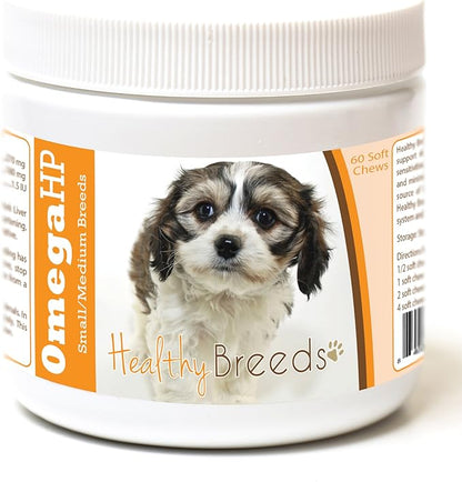 Healthy Breeds Cavachon Omega HP Fatty Acid Skin and Coat Support Soft Chews 60 Count