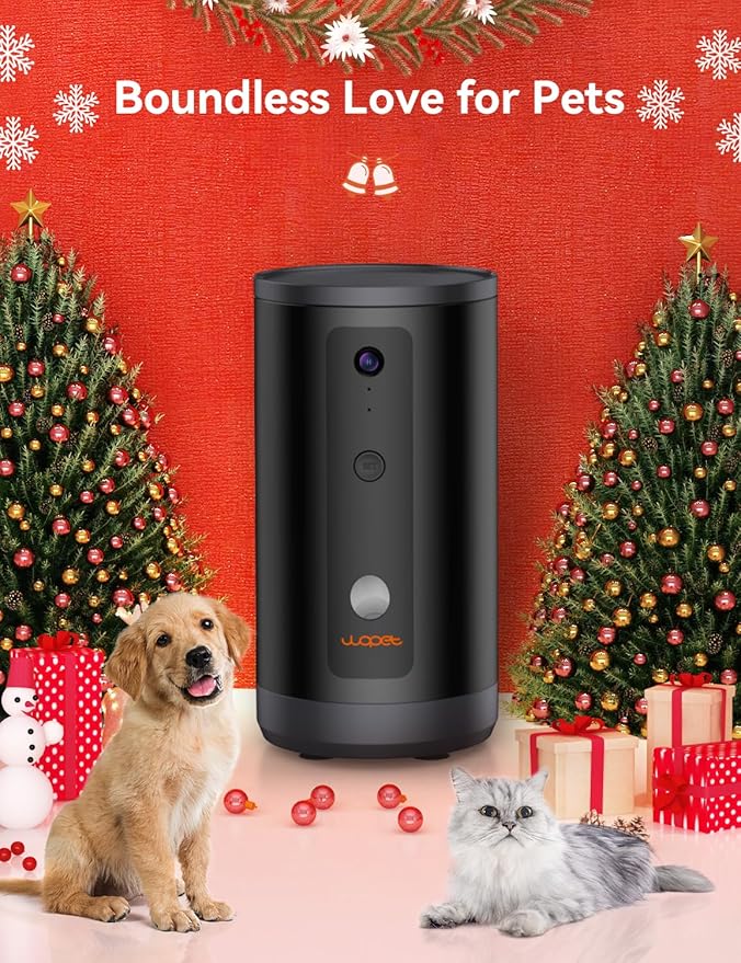 WOPET 300° Dog Camera with Treat Dispenser, [New 2024] 5G WiFi Pet Camera Treat Tossing for Cats and Dogs, 1080P HD with Night Vision, 2-Way Audio for Monitoring Your Pet on Phone app