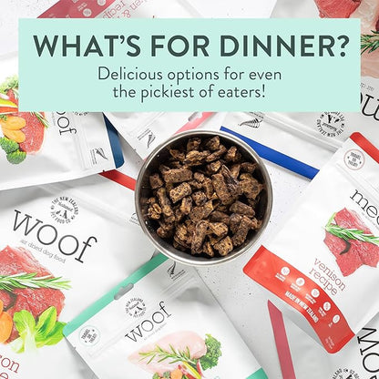 Woof - Air Dried Dog Food, Dog Food Toppers for Dry Food, High Protein, Natural Dog Food, Limited Ingredient Recipe Dry Dog Food, Chicken, 3.5 oz