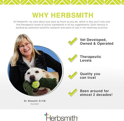 Herbsmith Organic Slippery Elm - Digestive Aid for Dogs and Cats - Constipation and Diarrhea Relief for Dogs and Cats - Megaesophagus Dog Aid- 75g