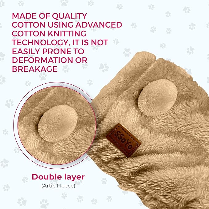 Adjustable Dog Noise Cancelling Ear Muffs Noise Protection - No Flap Ear Wraps for Dogs - Snoods Dog Headband Ear Covers for Anxiety Relief, Thunderstorms, Fireworks & Grooming (Brown, Small)