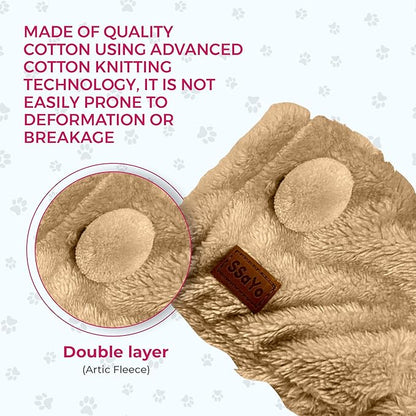Adjustable Dog Noise Cancelling Ear Muffs Noise Protection - No Flap Ear Wraps for Dogs - Snoods Dog Headband Ear Covers for Anxiety Relief, Thunderstorms, Fireworks & Grooming (Brown, Small)