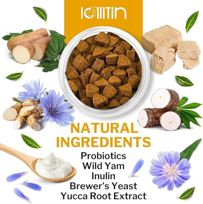 Probiotics for Dogs - 120 Chews - Made in USA - All Natural - Dog Supplement for Gut & Digestive Health, Immune Support - Prebiotics, Fiber, Enzymes for Gut Flora - Diarrhea & Bowel Support