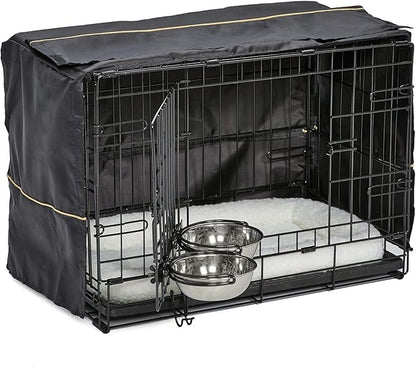 MidWest iCrate Starter Kit for X-Small Dogs - 22" Crate With Bed, Bowls & Cover For Pets Under 12 lbs