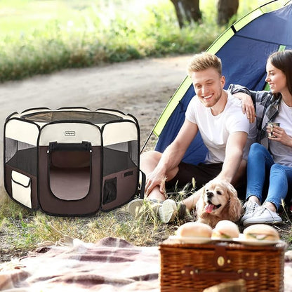 Portable Pet Playpen,Dog Playpen Foldable Pet Exercise Pen Tents for Dogs/Cats/Rabbits/Pets,Cat Playpen Indoor/Outdoor Travel Camping Use with Carry Case