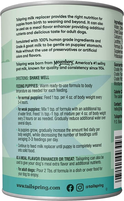 Milk Replacer for Puppies, Liquid Ready-to-Feed, Made with Whole Goat Milk (12 Fl Oz (Pack of 1)