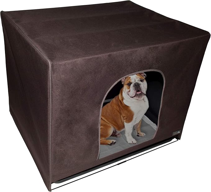Pet Gear Pro Pawty, Potty Training Aid for Dogs, Discreetly Covers Pee Pads and Grass Patches, Removable Tray Included, Optional Wall Guard Accessory for Extra Protection from Messes, Large, Espresso