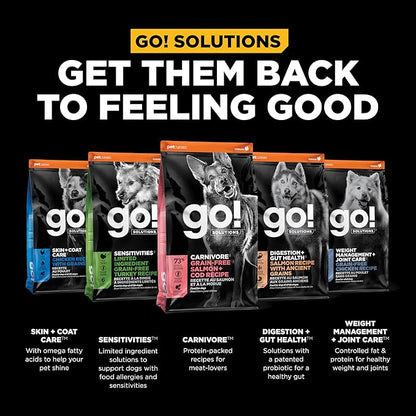 GO! SOLUTIONS Carnivore Protein Rich Dry Dog Food - Grain Free Salmon and Cod Recipe - Complete & Balanced Nutrition for All Life Stages, 3.5 lbs