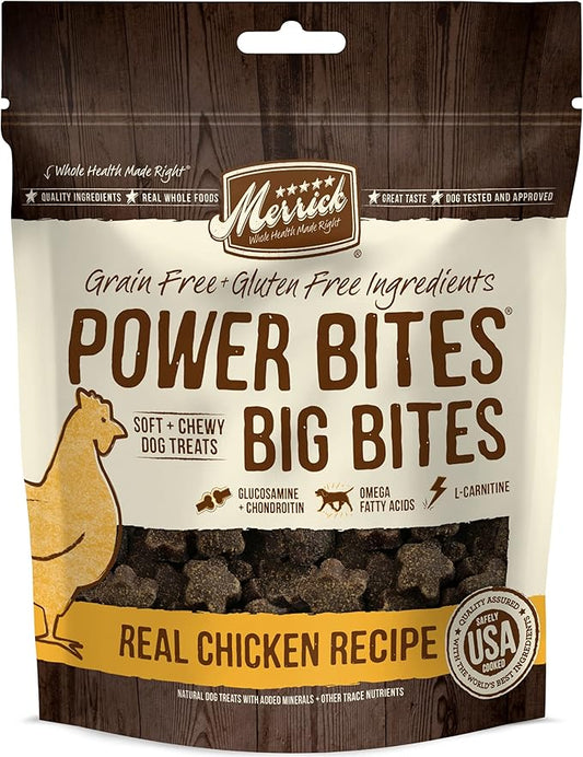 Merrick Power Bites Dog Treats Big Bites, Real Chicken Recipe - 14 oz. Bag