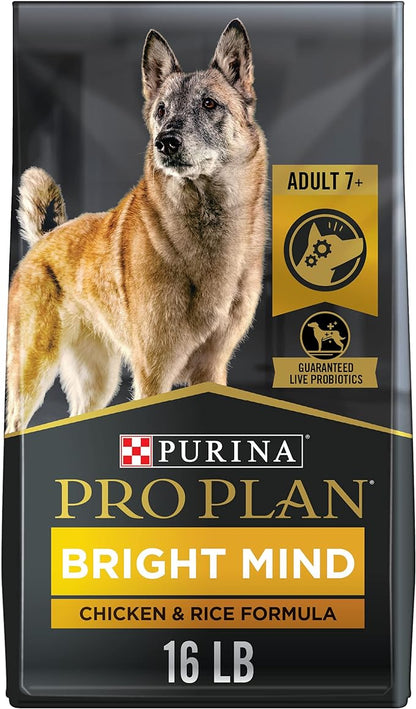 Purina Pro Plan Senior Dog Food With Probiotics for Dogs, Bright Mind 7+ Chicken & Rice Formula - 16 lb. Bag