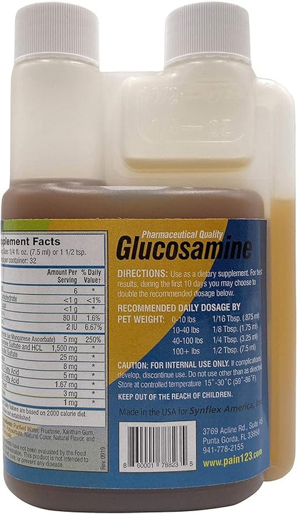 America Synflex for Pets - Liquid Glucosamine Joint Complex for Dogs, Cats - Senior Canine & Feline Chondroitin Juice Care Supplement - Helps Support Joint and Cartilage Health - Beef Flavor