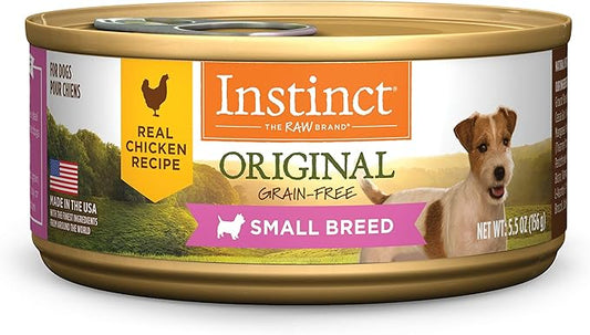 Instinct Original Small Breed Grain Free Real Chicken Recipe Natural Wet Canned Dog Food, 5.5 oz. Cans (Case of 12)
