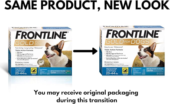 FRONTLINE Gold Flea & Tick Treatment for Medium Dogs Up to 23 to 44 lbs., Pack of 6