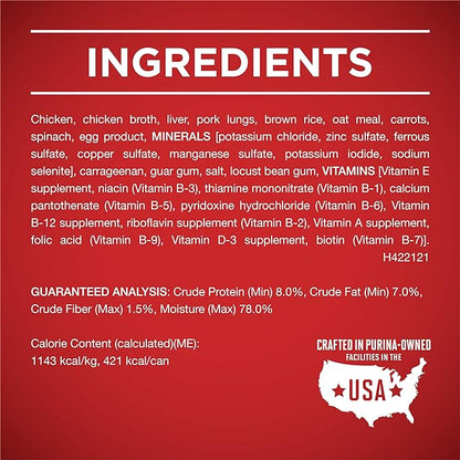 Purina ONE Classic Ground Chicken and Brown Rice Entree Adult Wet Dog Food - (Pack of 12) 13 oz. Cans