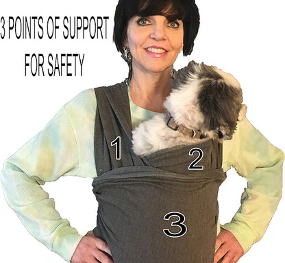 Pet Carrier Sling | Front | Adjustable Hands Free Front Facing Dog Pouch | Relieves Your Pet's Anxiety and Stress